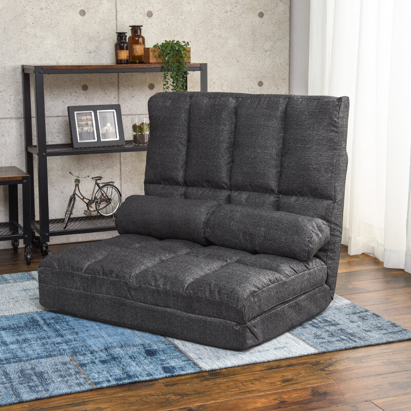 [幅90] ハイバック3WAYソファベッド 1.5人掛け 14段階リクライニング クッション付き ローソファ 完成品 Gren