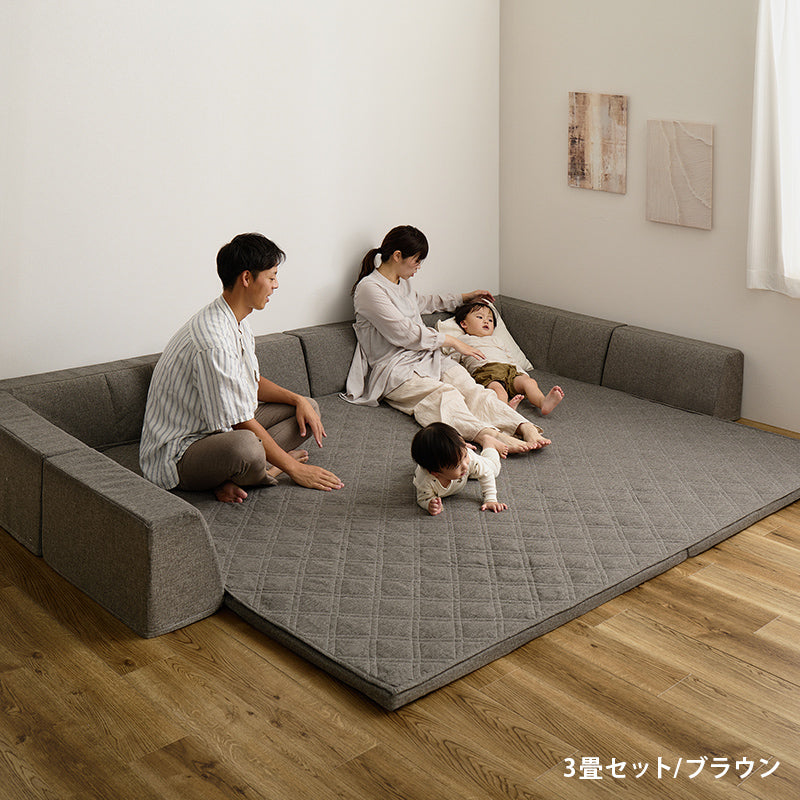 ズレない洗える ラグソファ 滑り止め付き フロアソファ ピターら