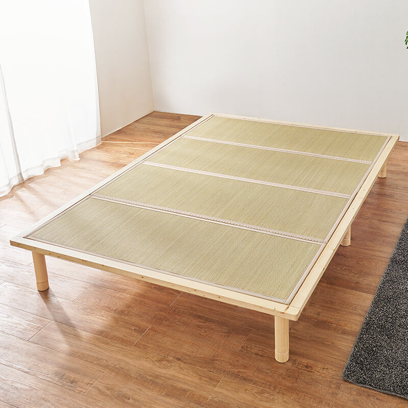 [S/SD/D] 頑丈すのこベッド 畳マットレスセット 高さ調節3段階 敷布団対応