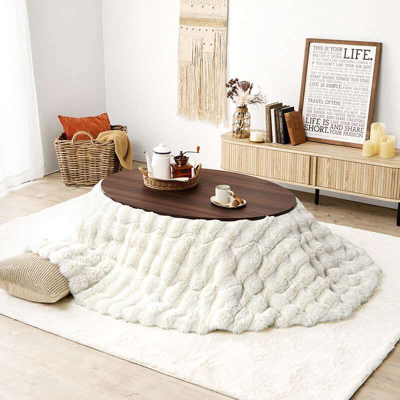 [幅80/105][単品/セット] 楕円形・円形こたつ abel+Luna/moku moku/メレンゲ