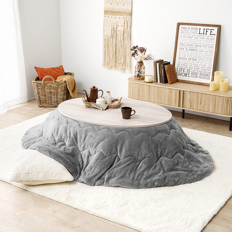 リバーシブル楕円形・円形こたつ [幅80/105][単品/セット] abel+Luna