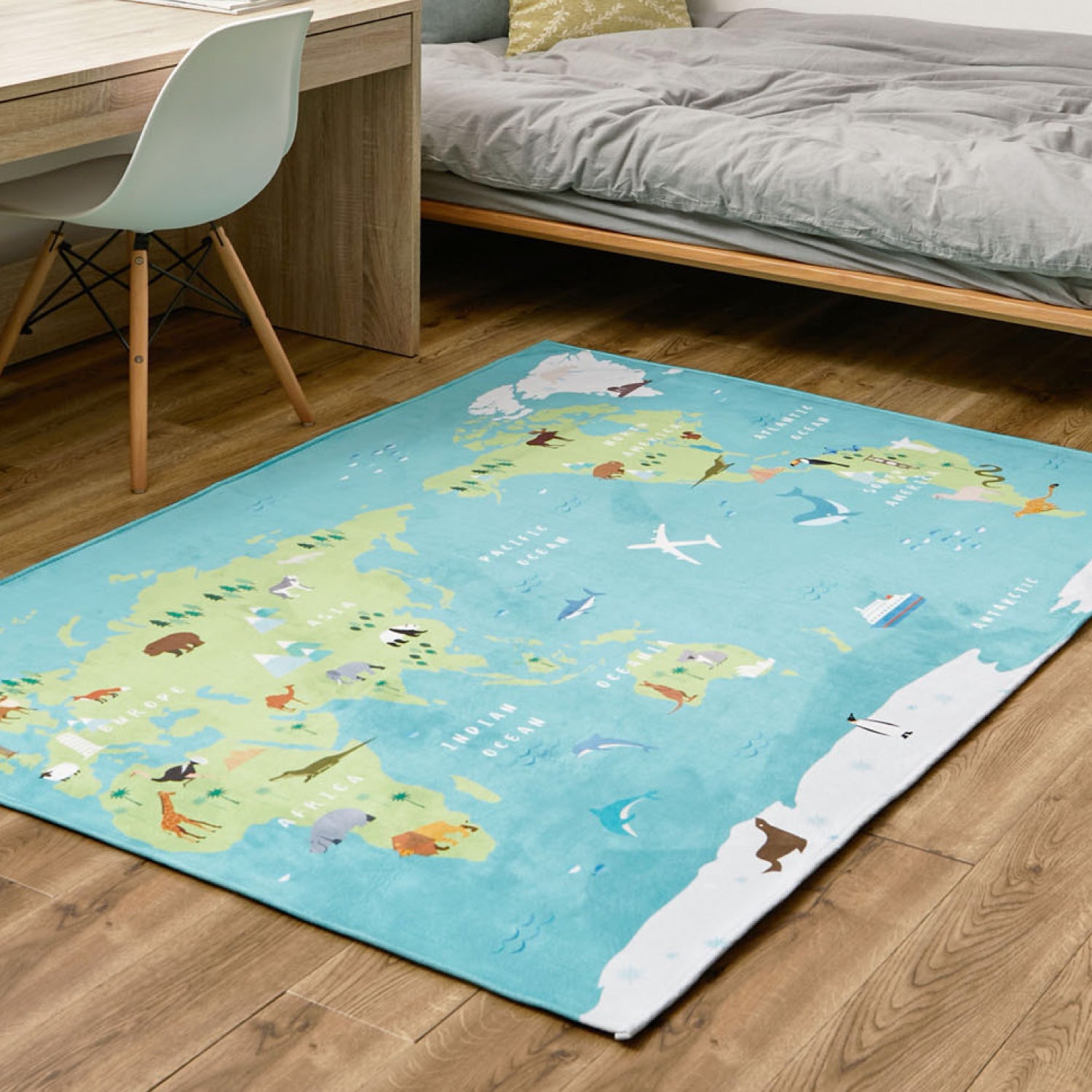 遊んで学べるキッズラグ 120×180cm【1.5畳】洗える ラグ カーペット