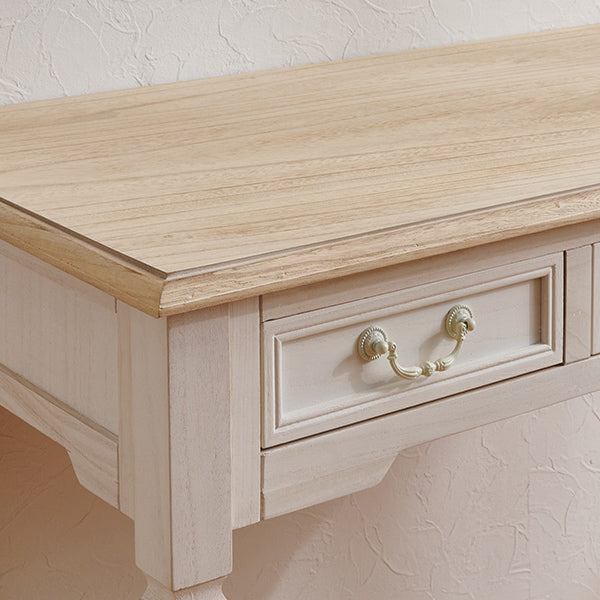 フレンチアンティーク風 ナチュラルウッド テーブル 3引き出し フレンチアンティーク風 ナチュラルウッド テーブル 3引き出し