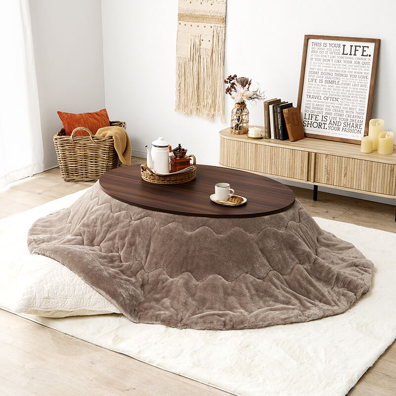 [幅80/105][単品/セット] 楕円形・円形こたつ abel+Luna/moku moku/メレンゲ