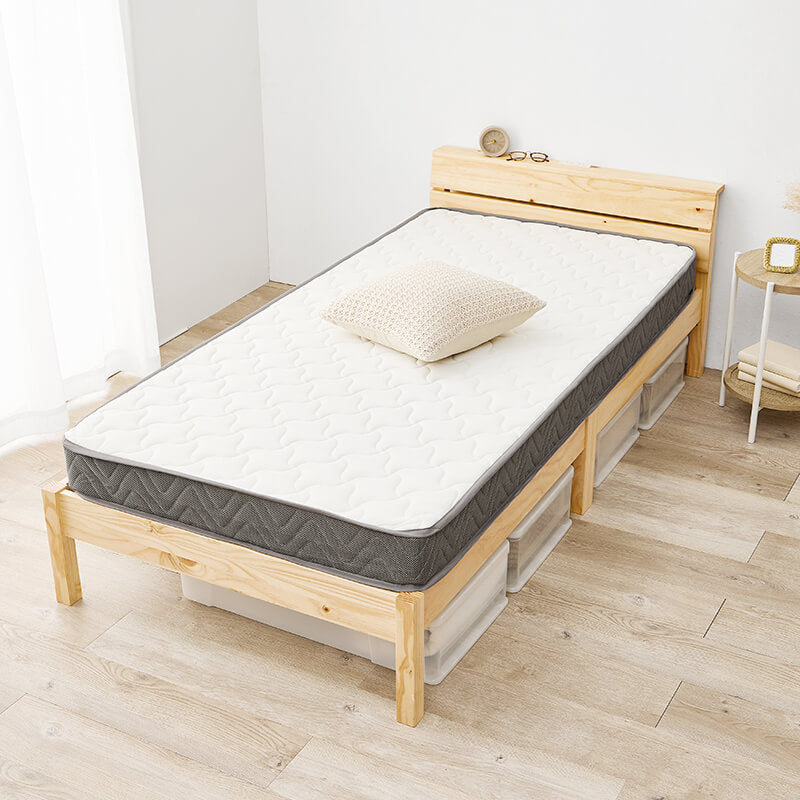 [シングル]3分で組立できるすのこベッド スタンダードタイプ コンセント付き（フレーム単品orマットレスセット） NEJILESS