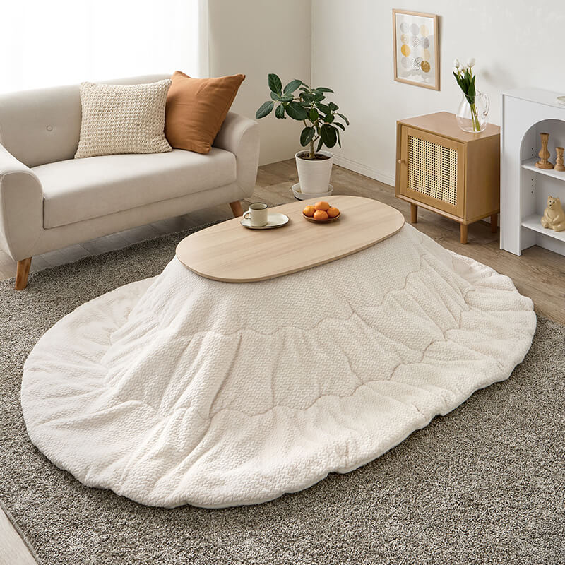 【新色登場】[幅90][単品/セット] 折りたたみ楕円形こたつ Carumina+Luna/moku moku/POKA/メレンゲ