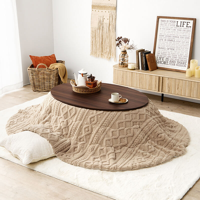 [幅80/105][単品/セット] 楕円形・円形こたつ abel+Luna/moku moku/メレンゲ