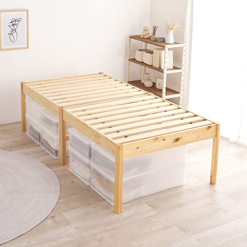 [シングル]3分で組立できるすのこベッド ヘッドレスタイプ NEJILESS（フレーム単品orマットレスセット）