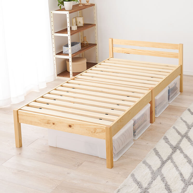 [シングル]3分で組立できるすのこベッド スタンダードタイプ NEJILESS（フレーム単品orマットレスセット）