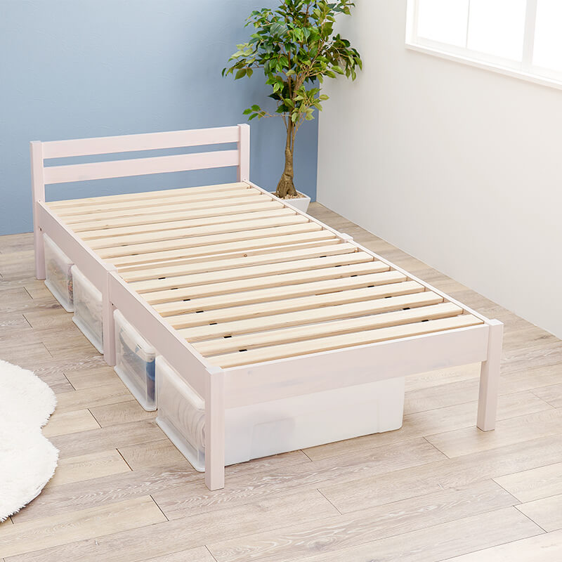 [シングル]3分で組立できるすのこベッド スタンダードタイプ NEJILESS（フレーム単品orマットレスセット）