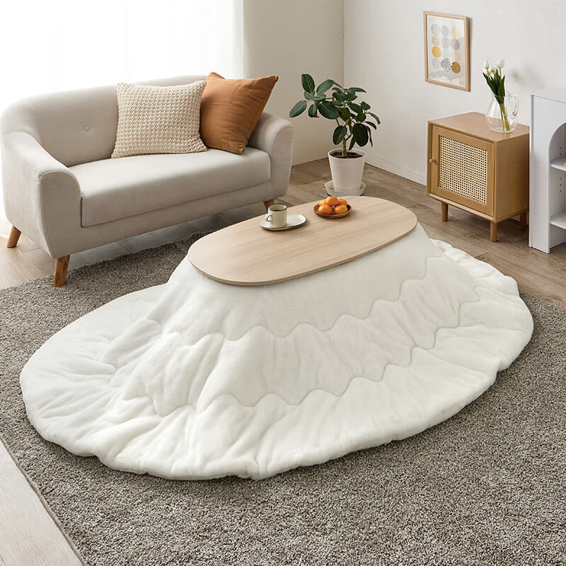 折りたたみ楕円形こたつ [幅90][単品/セット] Carumina+Luna