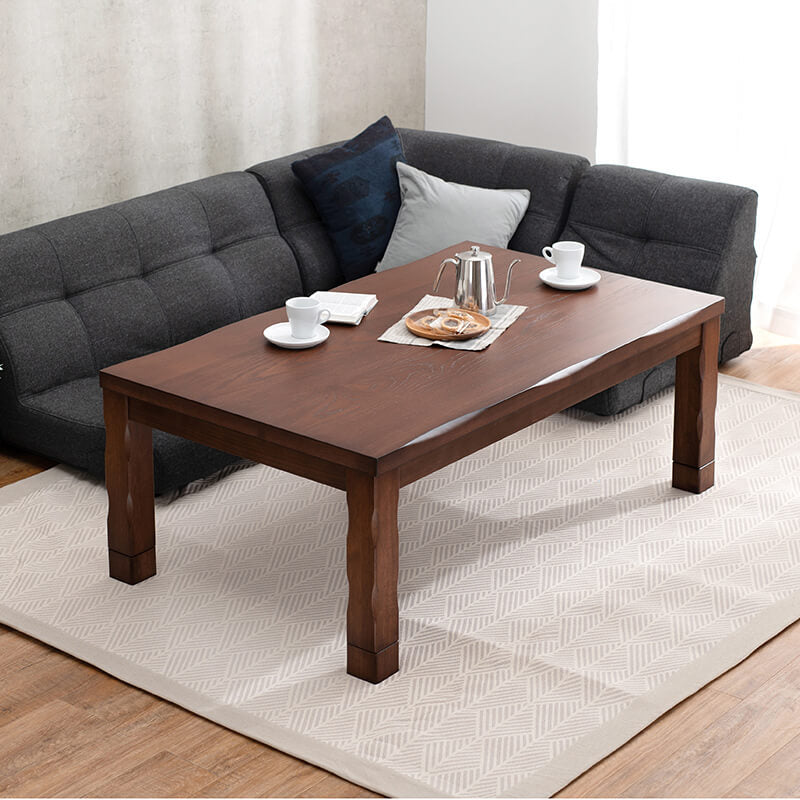 [135×80][単品/セット] ダイニングこたつテーブル 高さ4段階調節可能 長方形 ハロゲンヒーター  山城