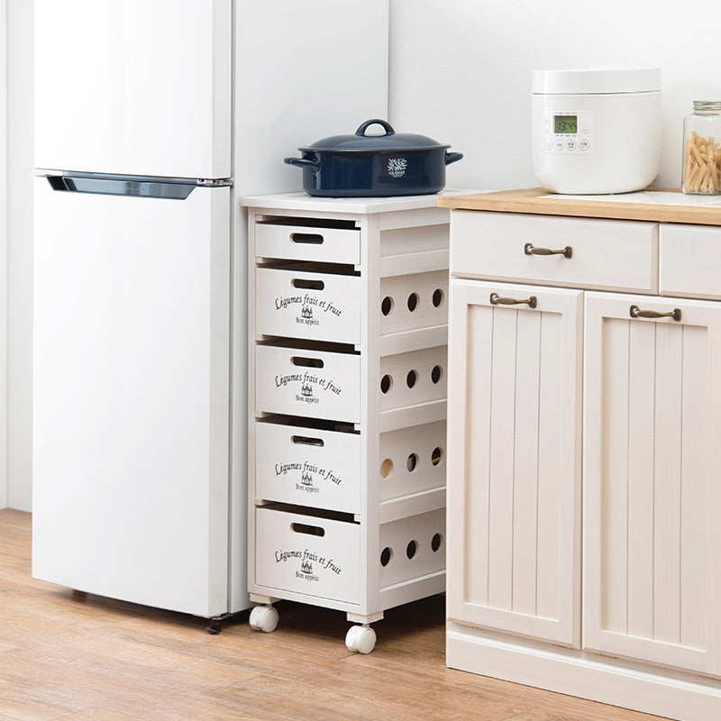 [3タイプ][幅30] 天然木スリムキッチンラック ロゴ入り 半完成品