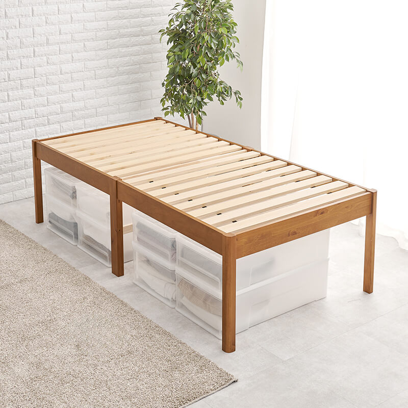 [シングル]3分で組立できるすのこベッド ヘッドレスタイプ NEJILESS（フレーム単品orマットレスセット）