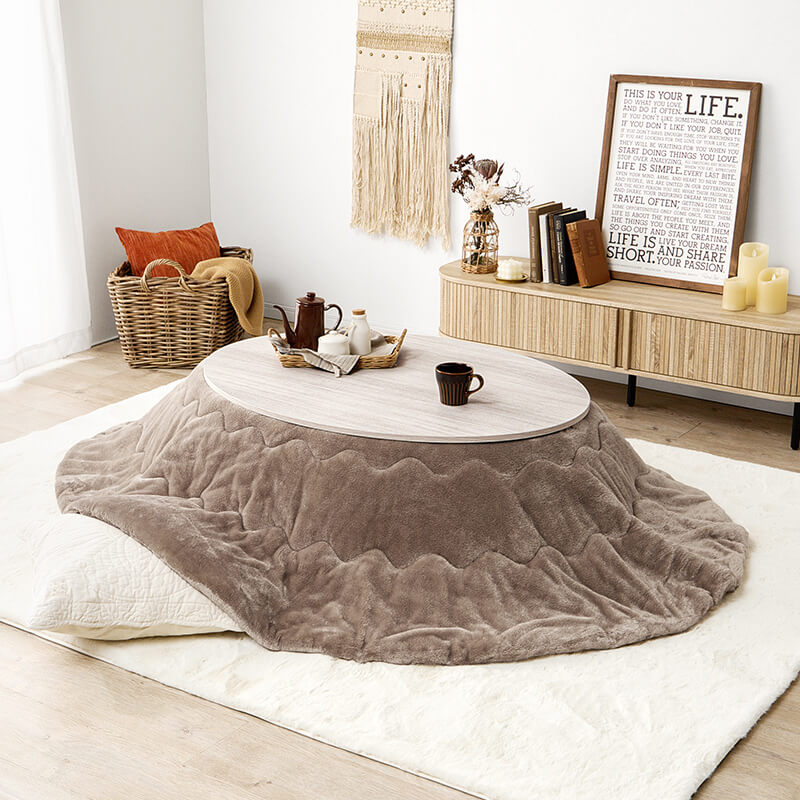 リバーシブル楕円形・円形こたつ [幅80/105][単品/セット] abel+Luna