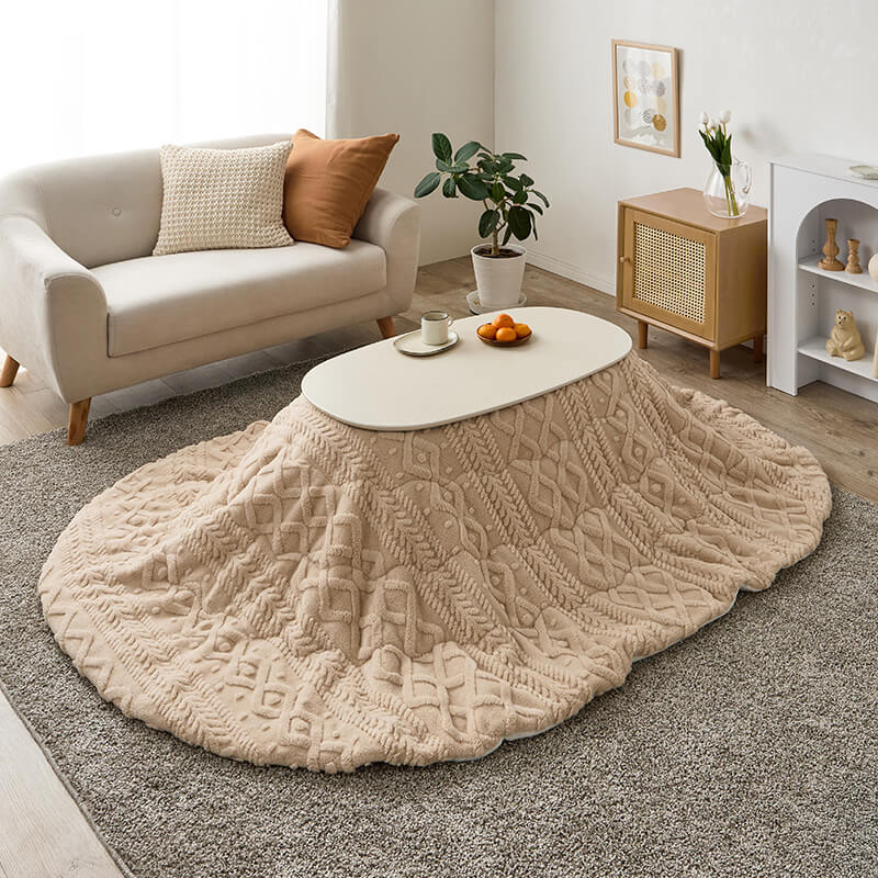 【新色登場】[幅90][単品/セット] 折りたたみ楕円形こたつ Carumina+Luna/moku moku/POKA/メレンゲ