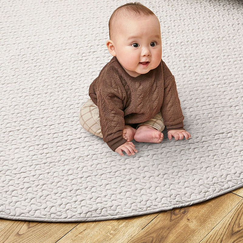 イブル ラグ 円形190R 洗える滑り止め付き 綿100％ デコール 萩原