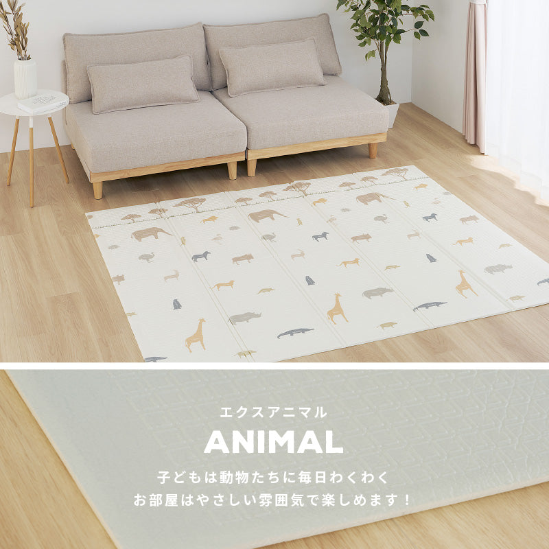 【新色登場】[3サイズ] 水拭きできる はっ水 プレイマット 折りたためる リバーシブル エクスシリーズ