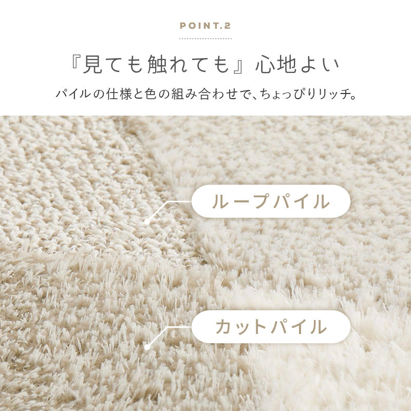 【新サイズ登場】[5サイズ] タフト織ラグ 防ダニ 抗菌 消臭 日本製 ジャスト