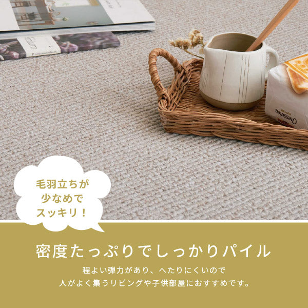 カーペット 防ダニ 防音 ステラ 4色 約352×440cm【江戸間10畳】10帖 抗菌 防臭 防ダニ 防音 タフトカーペット 敷き詰めカーペット 無地 ラグマット おしゃれ ラグ 絨毯 北欧モダン かわいい シンプル オールシーズン 年中 掃除しやすい 萩原 秋冬用