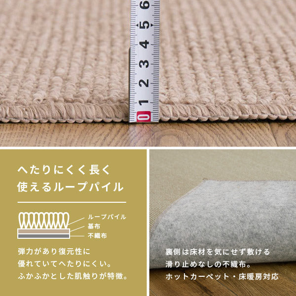 撥水/防ダニ/抗菌ループパイルカーペット 【アイボリーベージュ/江戸間10畳】 日本製 抗菌・防臭ループパイルカーペット アイボリー – RASIK（ラシク