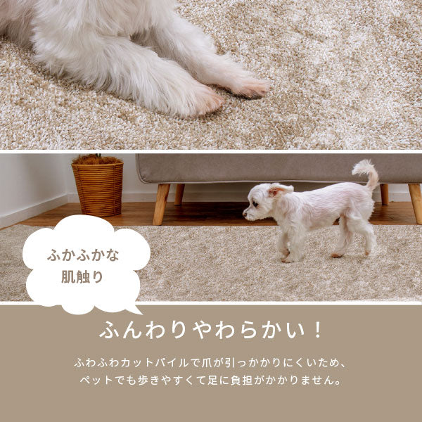 カーペット ペット 8大 消臭 敷き詰め ラグ 絨毯 リクリア 約352×352cm【江戸間8畳】 8帖 アース 防ダニ 抗菌 防臭 タフト 犬 いぬ 猫 ネコ ねこ かわいい ふわふわ 無地 日本製 子ども 子供部屋 おしゃれ ラグマット オールシーズン 掃除しやすい 萩原 秋冬用