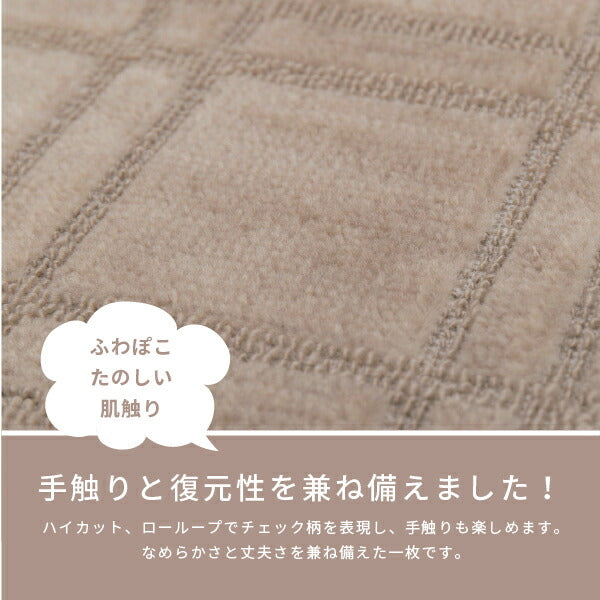 カーペット 絨毯 抗菌 カットできる 約261×352cm【江戸間6畳】6帖 格子