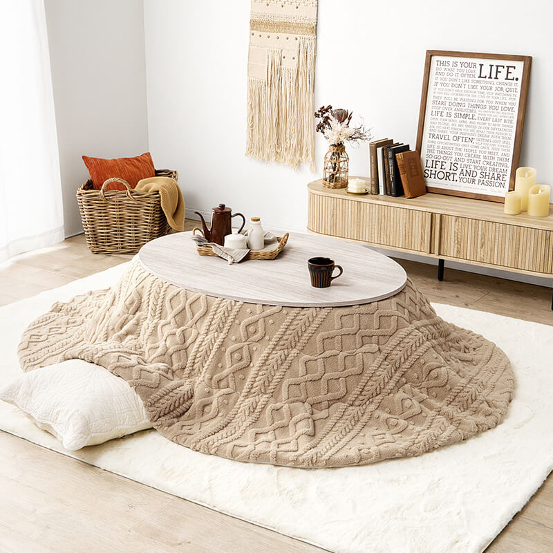 [幅80/105][単品/セット] 楕円形・円形こたつ abel+Luna/moku moku/メレンゲ