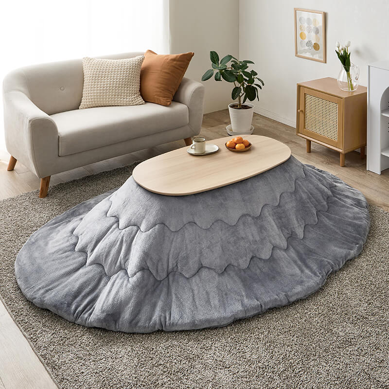 【新色登場】[幅90][単品/セット] 折りたたみ楕円形こたつ Carumina+Luna/moku moku/POKA/メレンゲ