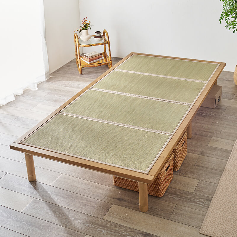 [S/SD/D] 頑丈すのこベッド 畳マットレスセット 高さ調節3段階 敷布団対応