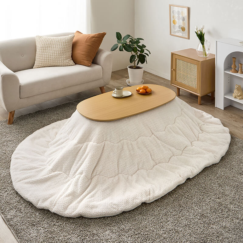 折りたたみ楕円形こたつ [幅90][単品/セット] Carumina+Luna/moku moku