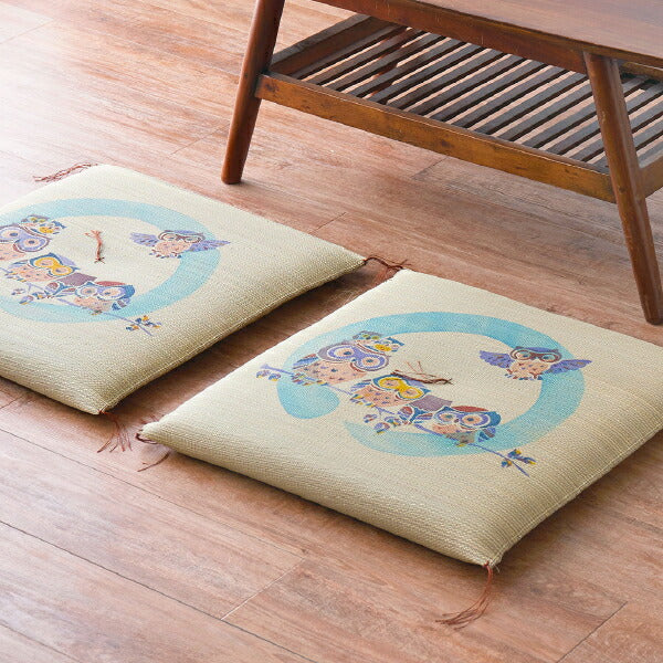 い草手捺染座布団 55×55cm ざぶとん ザブトン 春夏秋冬 幸せを呼ぶ