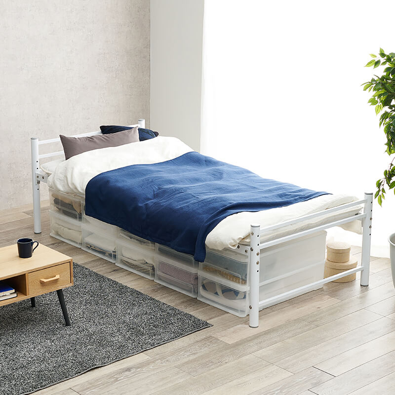 [シングル] パイプベッド 高さ調節4段階 敷布団対応 Neo（フレーム単品）