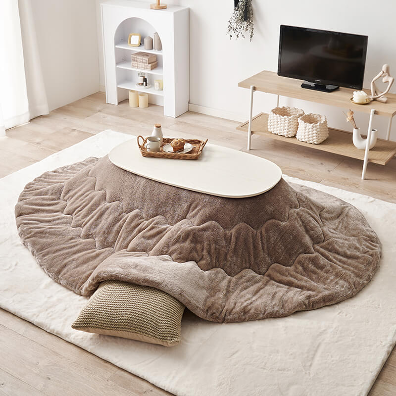 【新色登場】[幅90][単品/セット] 折りたたみ楕円形こたつ Carumina+Luna/moku moku/POKA/メレンゲ