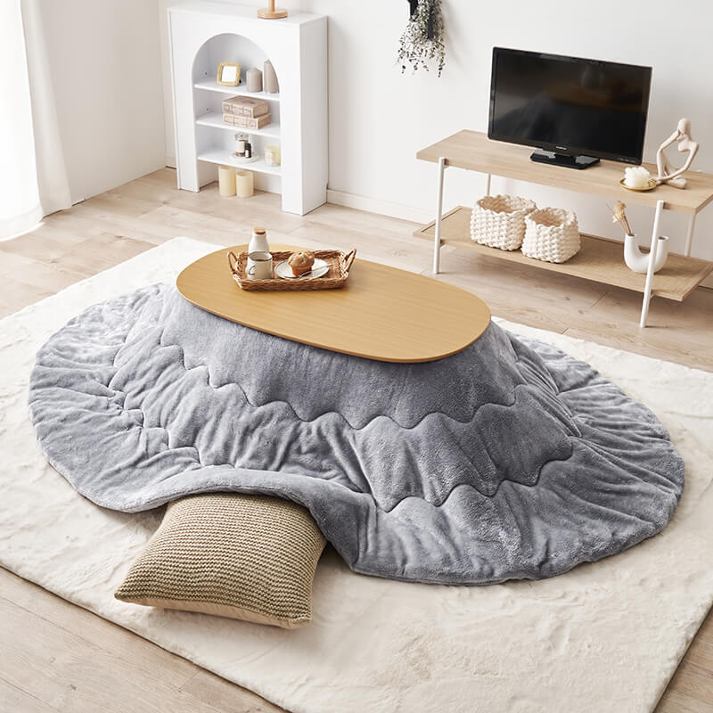 【新色登場】[幅90][単品/セット] 折りたたみ楕円形こたつ Carumina+Luna/moku moku/POKA/メレンゲ