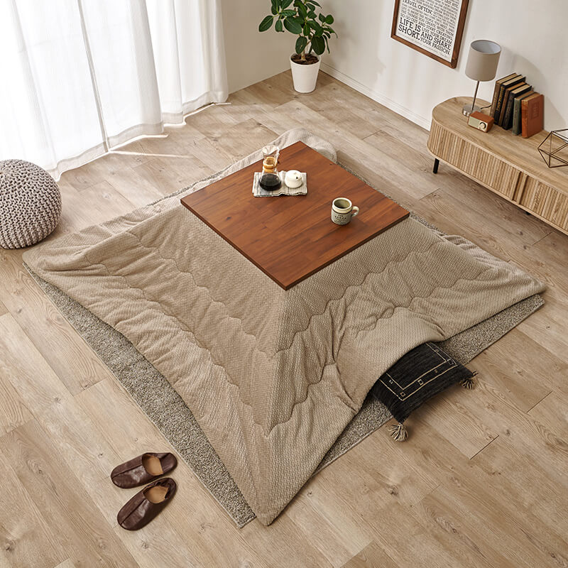 [幅75/105/120/150][単品/セット] アカシア長方形こたつ 高さ2段階調節可能 Taris+POKA