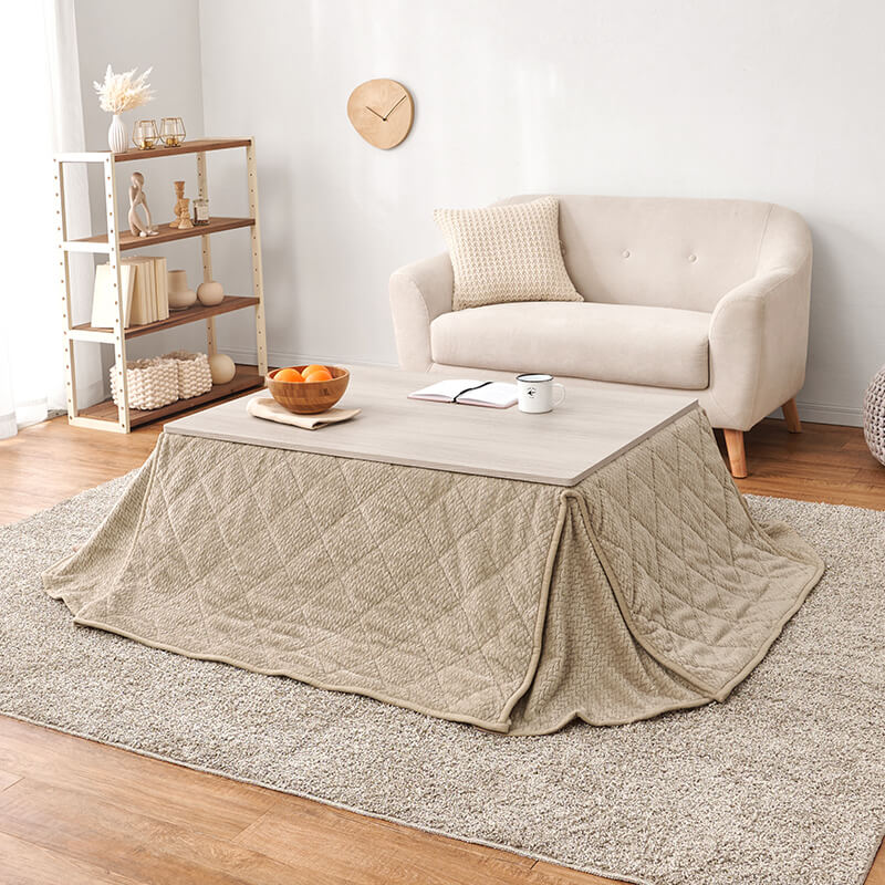 【メ0108-18】折りたたみこたつテーブル カジュアル ホワイト 動作確認済 bjns6222-59set.jpg