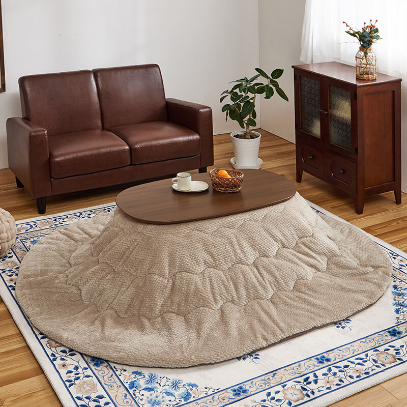 折りたたみ楕円形こたつ [幅90][単品/セット] Carumina+Luna