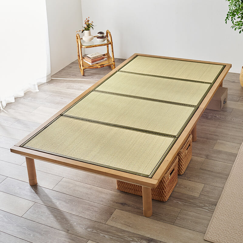 [S/SD/D] 頑丈すのこベッド 畳マットレスセット 高さ調節3段階 敷布団対応