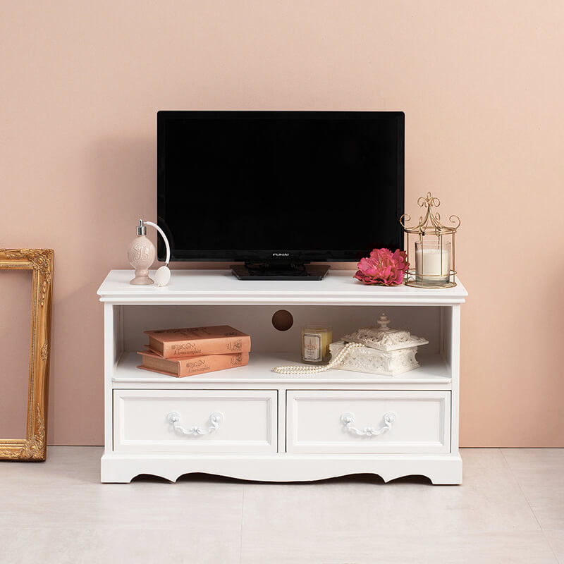 【新品/アウトレット】大人可愛い アンティーク調 テレビ台 幅80 薔薇取っ手 テレビ台 アンティーク調 取っ手が選べる 完成品 [幅80] Kira | テレビ