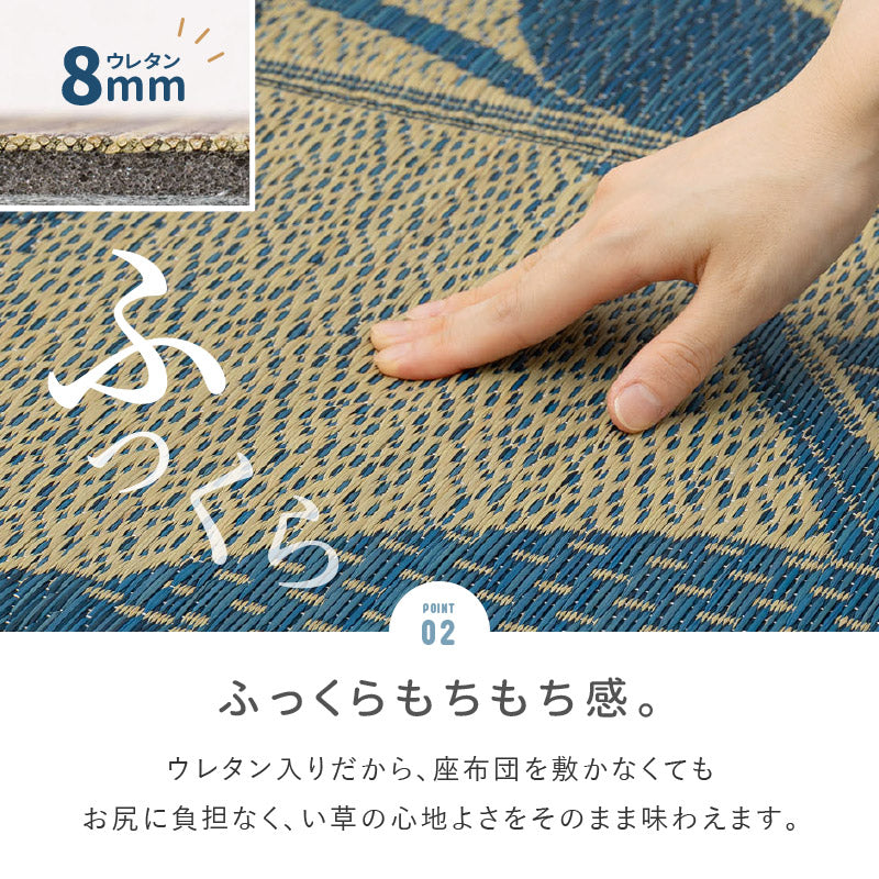 ふっくら ウレタン入り い草ラグ【裏貼り】【2畳/3畳/4.5畳弱/6畳弱