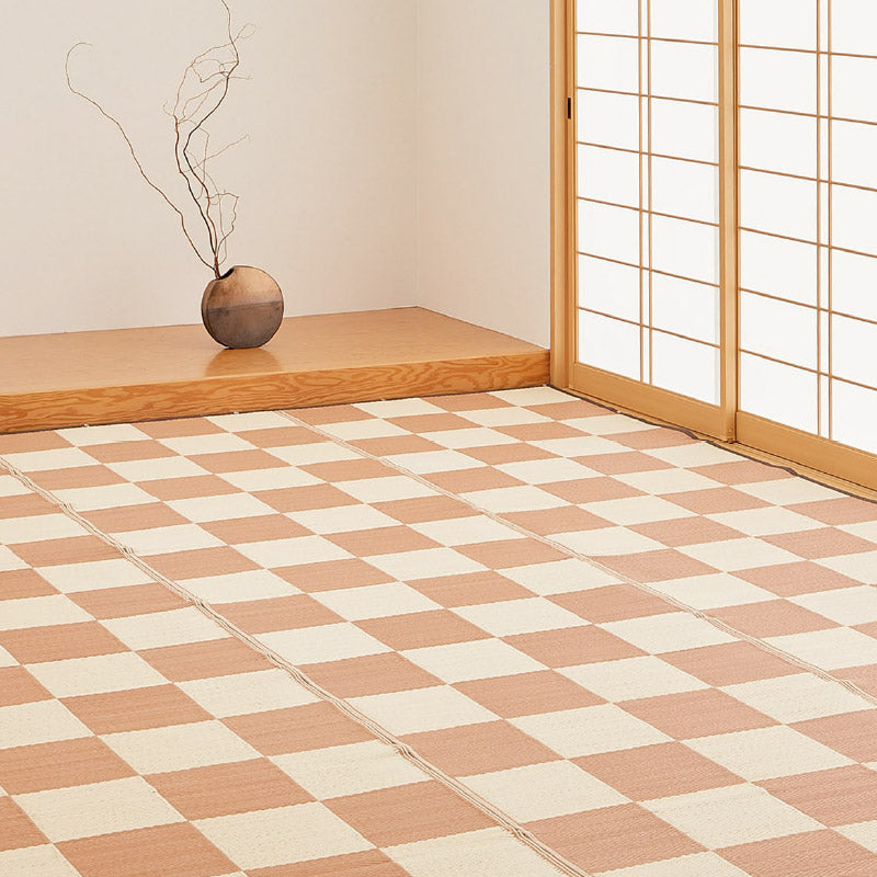 洗えるい草風カーペット ビニール風 柄上敷き [江戸間/本間][1〜12.5畳