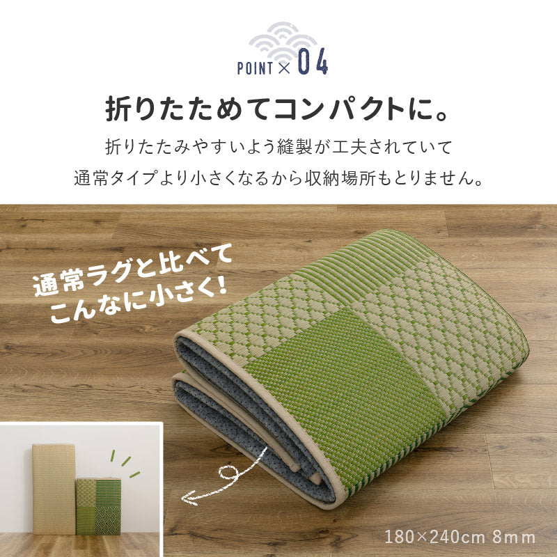 ウレタンの厚みを選べるい草ラグ [5サイズ][裏貼りあり/なし] ふっくら