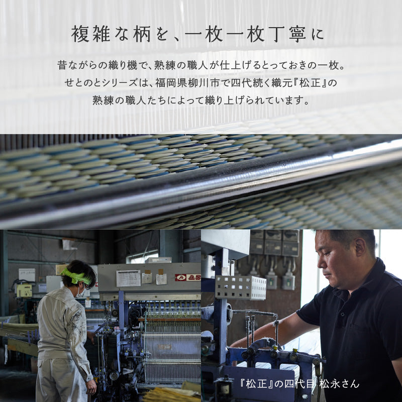 [3サイズ][裏貼り/裏無し] い草ラグ 市松柄 滑り止め付き 日本製 せとのとシリーズ 倉ノ戸（くらのと）