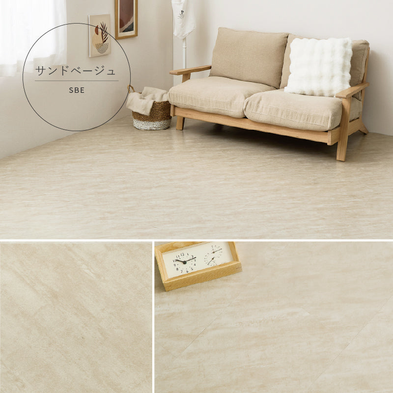 【新商品】[2畳～8畳] 置くだけ 貼ってはがせる 超薄型フロアタイル モルタル コンクリート調  吸着タイプ