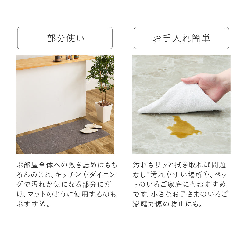 【新商品】[2畳～8畳] 置くだけ 貼ってはがせる 超薄型フロアタイル モルタル コンクリート調  吸着タイプ