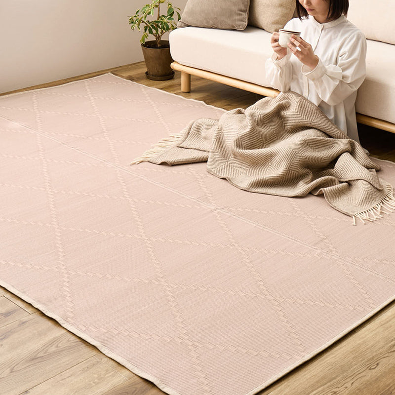 レトロウッドタグ メグえもんさん ラグ 洗えるい草風カーペット [江戸間][2〜15畳] ビニール風 柄上敷き