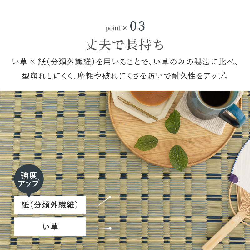 【新商品】[江戸間/本間][1～8畳] い草柄上敷き い草カーペット 市松柄 清澄（せいちょう）