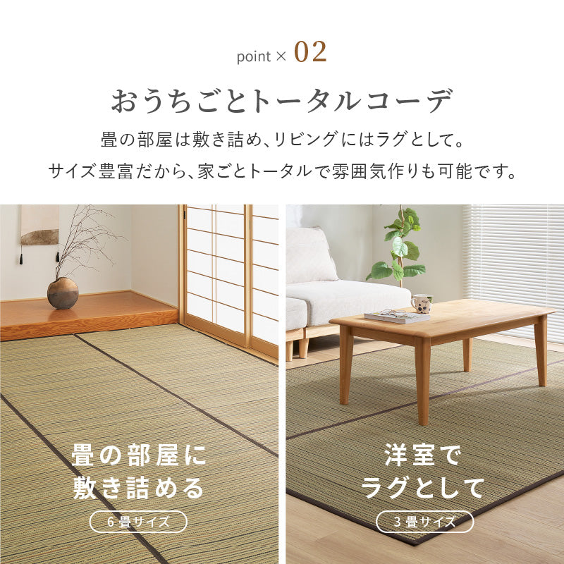 【新商品】[江戸間][2～8畳] い草柄上敷き い草カーペット モダン 涼み