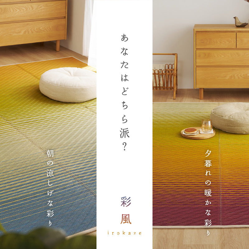 い草ラグ 夏用ラグ 夏 ラグ 涼しい グラデーション 彩風 いろかぜ 【裏